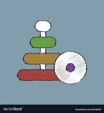 Flat shading style icon children ring toy vector image