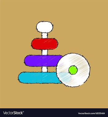 Flat shading style icon children ring toy vector image