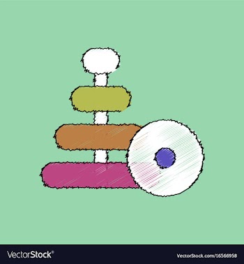 Flat shading style icon children ring toy vector image
