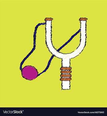 Flat shading style icon children slingshot vector image
