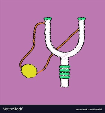 Flat shading style icon children slingshot vector image