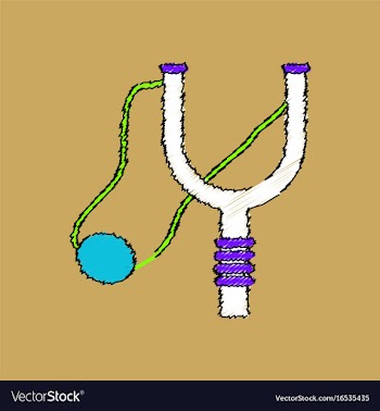 Flat shading style icon children slingshot vector image