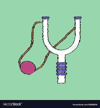 Flat shading style icon children slingshot vector image