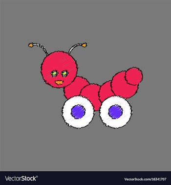 Flat shading style icon children toy caterpillar vector image