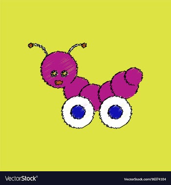 Flat shading style icon children toy caterpillar vector image