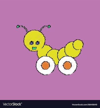 Flat shading style icon children toy caterpillar vector image