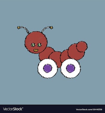Flat shading style icon children toy caterpillar vector image