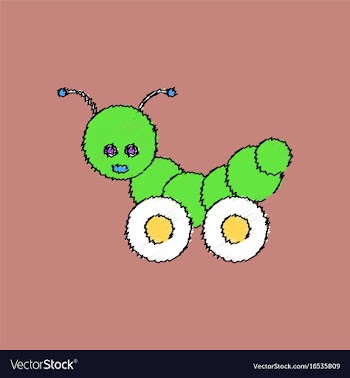 Flat shading style icon children toy caterpillar vector image