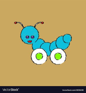 Flat shading style icon children toy caterpillar vector image