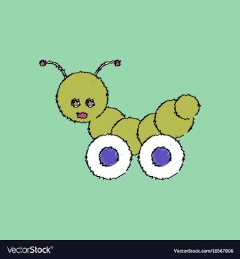 Flat shading style icon children toy caterpillar vector image