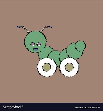 Flat shading style icon children toy caterpillar vector image