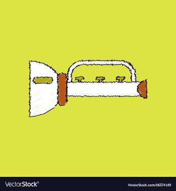 Flat shading style icon children trumpet vector image