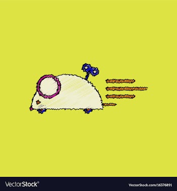 Flat shading style icon childrens toy mouse vector image