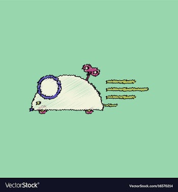 Flat shading style icon childrens toy mouse vector image