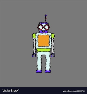 Flat shading style icon childrens toy robot vector image