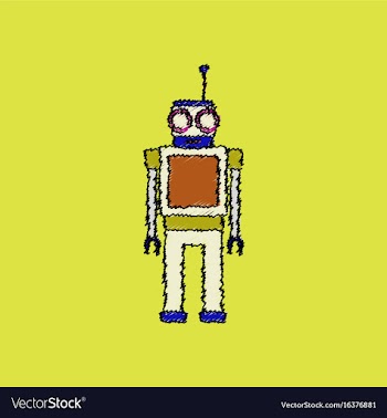 Flat shading style icon childrens toy robot vector image