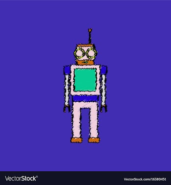 Flat shading style icon childrens toy robot vector image