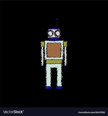 Flat shading style icon childrens toy robot vector image