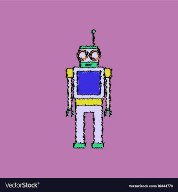 Flat shading style icon childrens toy robot vector image