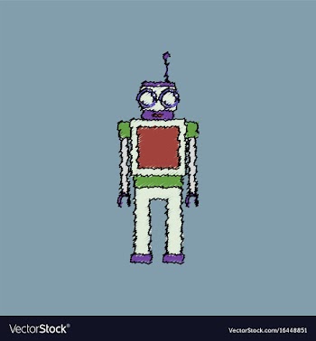 Flat shading style icon childrens toy robot vector image