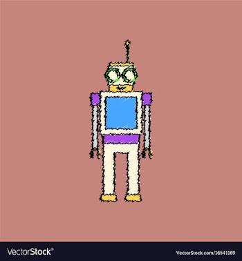 Flat shading style icon childrens toy robot vector image