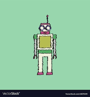 Flat shading style icon childrens toy robot vector image