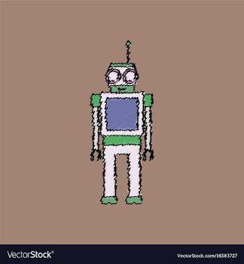 Flat shading style icon childrens toy robot vector image