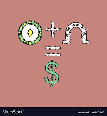 Flat shading style icon chip horseshoe dollar vector image