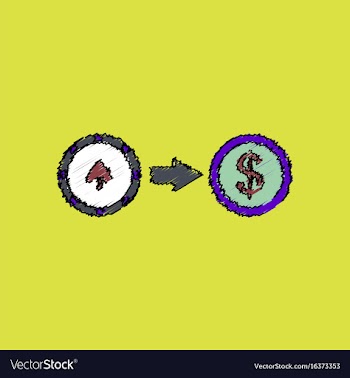 Flat shading style icon chips equal money vector image