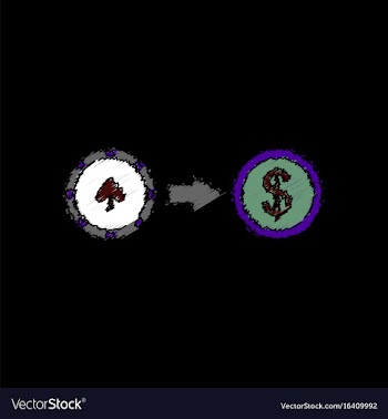 Flat shading style icon chips equal money vector image
