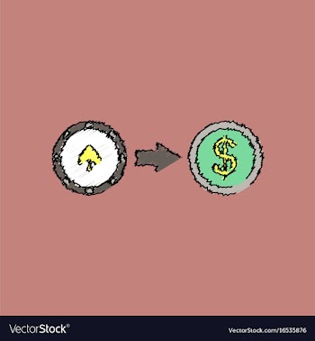 Flat shading style icon chips equal money vector image