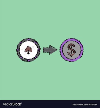 Flat shading style icon chips equal money vector image