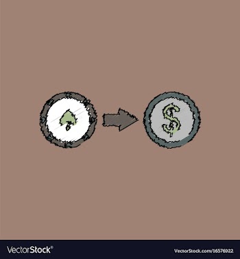 Flat shading style icon chips equal money vector image