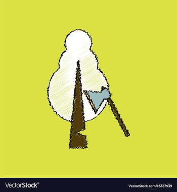 Flat shading style icon chopping wood vector image