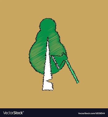Flat shading style icon chopping wood vector image