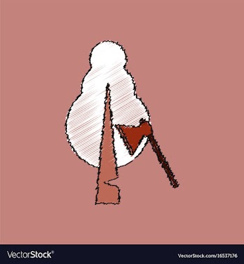 Flat shading style icon chopping wood vector image