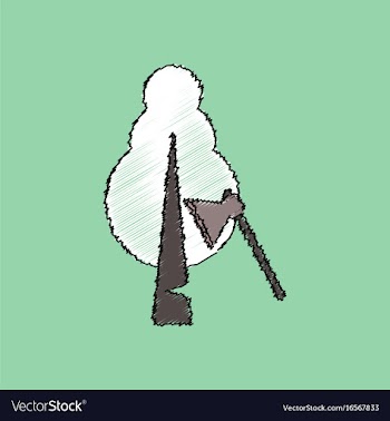 Flat shading style icon chopping wood vector image