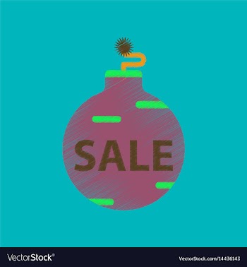 Flat shading style icon christmas ball sale vector image