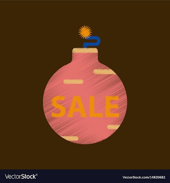 Flat shading style icon christmas ball sale vector image