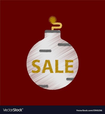 Flat shading style icon christmas ball sale vector image