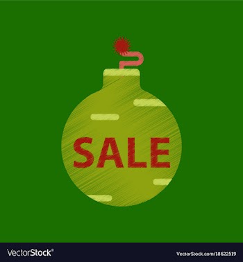 Flat shading style icon christmas ball sale vector image