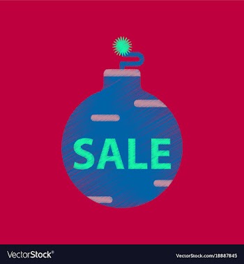 Flat shading style icon christmas ball sale vector image