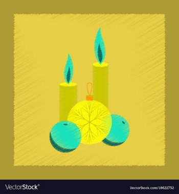 Flat shading style icon christmas balls and vector image