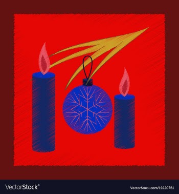 Flat shading style icon christmas balls and vector image