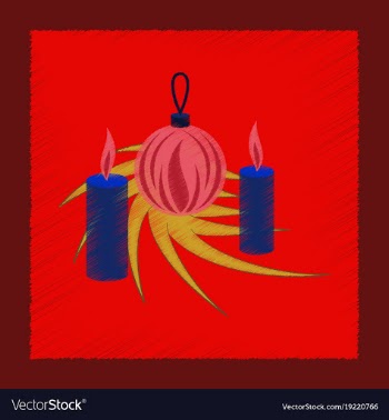 Flat shading style icon christmas balls and vector image