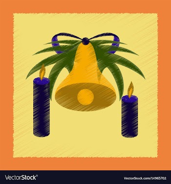 Flat shading style icon christmas bell vector image