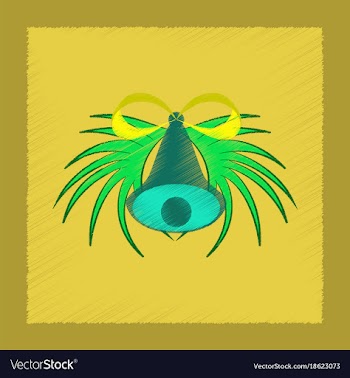Flat shading style icon christmas bell vector image