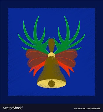 Flat shading style icon christmas bell vector image
