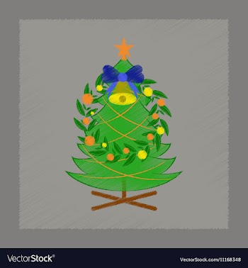 Flat shading style icon Christmas fir wreath vector image