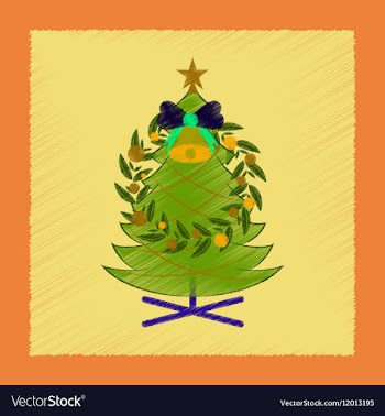 Flat shading style icon Christmas fir wreath vector image